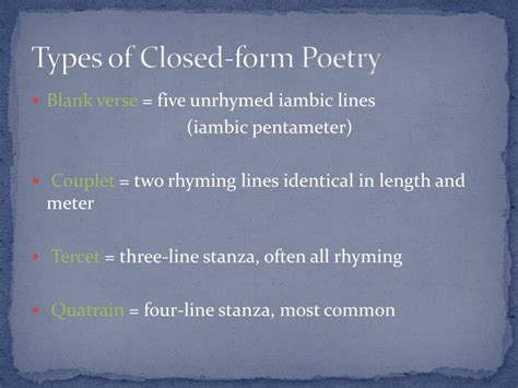 Closed Form Poetry Definition and Its Many Perspectives